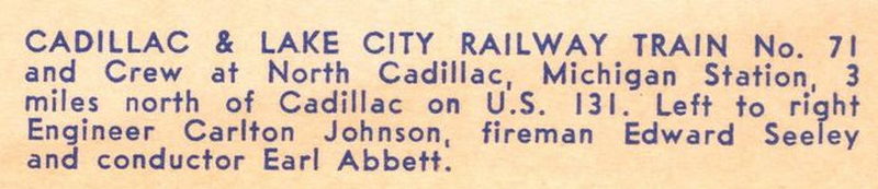 Cadillac and Lake City Rail - Vintage Postcard